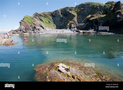 The Tunnels Beach and rock pool at Ilfracombe North Devon Stock Photo - Alamy