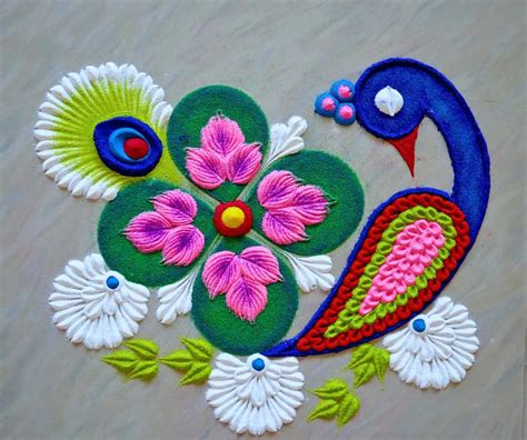 Top 10 Easy And Beautiful Peacock Rangoli Design Ideas