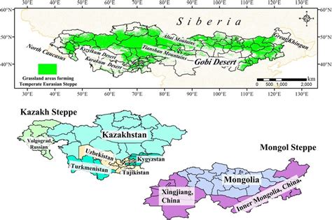 Map Of The Study Region Kazakh Steppe And Mongol Steppe Are Two