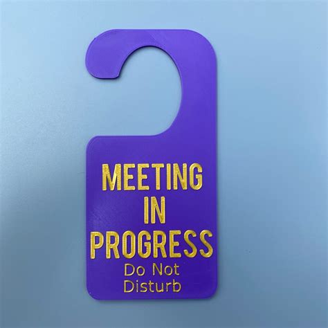 Door Hanger Meeting in Progress Do Not Disturb. Universal - Etsy