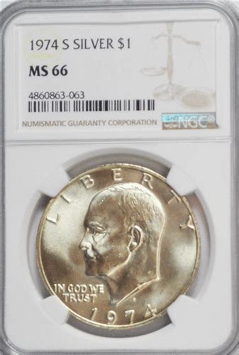 Eisenhower Silver Dollar | 1974 NGC MS66 | Eisenhower Dollar