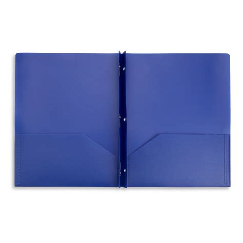 Blue Summit Supplies Plastic Pocket Folders, Prongs, Assorted Colors,