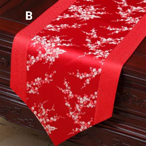 Jual Taplak Meja Imlek Table Runner Chinese New Year Sutra Warna Merah