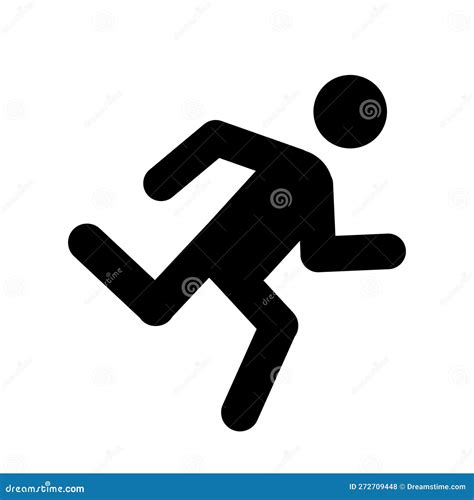 Running Man Icon Black Isolated on White Background Stock Vector ...