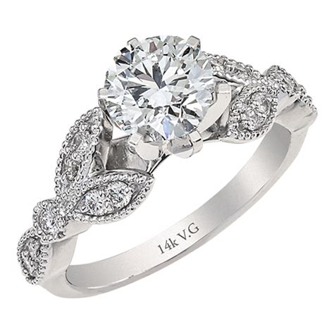 Barry Hyatt Jeweler 14K White Solid Gold Diamond Engagement Ring