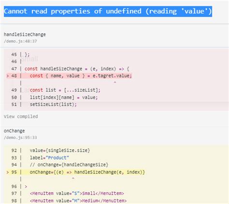 Javascript Cannot Read Properties Of Undefined Reading Value From