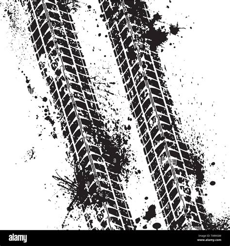 Grunge Tire Track Vector Print Dirty Textured Vector Illustration Stock