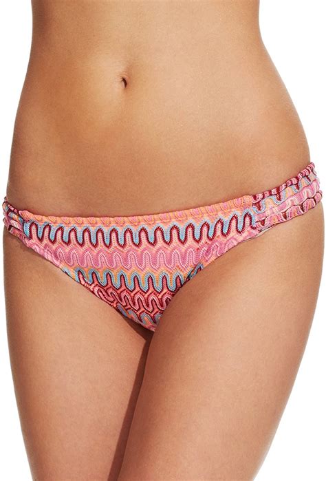 Hobie PINK Multi Metallic Printed Crochet Hipster Bikini Swim Bottom