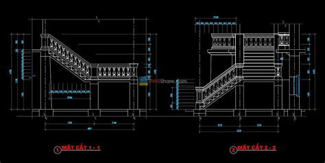 14.Classic Stair, Railing AutoCAD Blocks free download