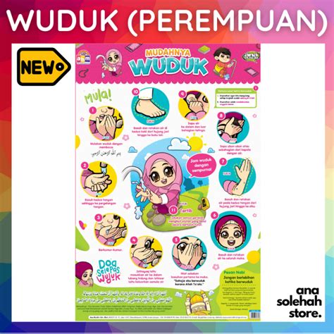 POSTER ANA MUSLIM - BELAJAR WUDUK KANAK-KANAK PEREMPUAN [POSTER KANAK-KANAK BEST, WARNA-WARNI ...