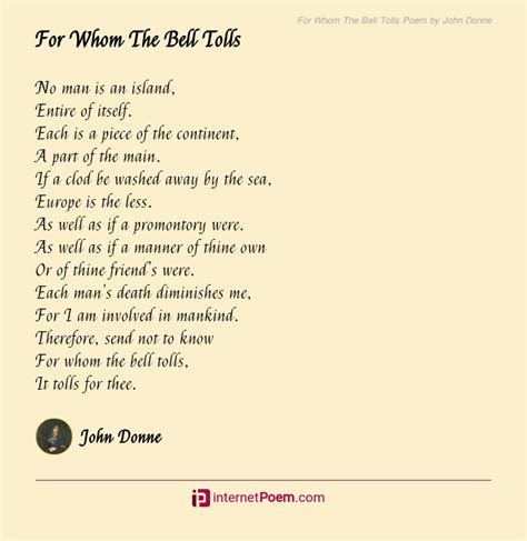 For Whom The Bell Tolls Poem Analysis | Sitedoct.org