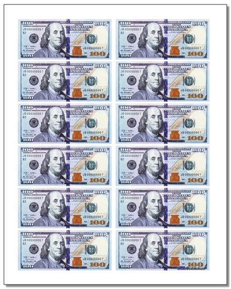 Printable Play Money Sheets