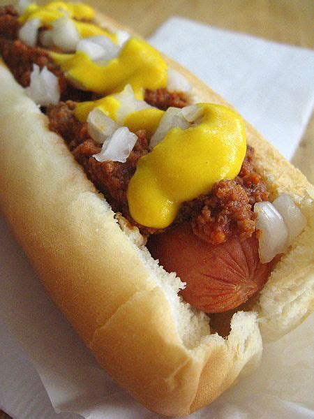 The original Flint coney island. Bun, Koegel hot , coney sauce, chopped ...