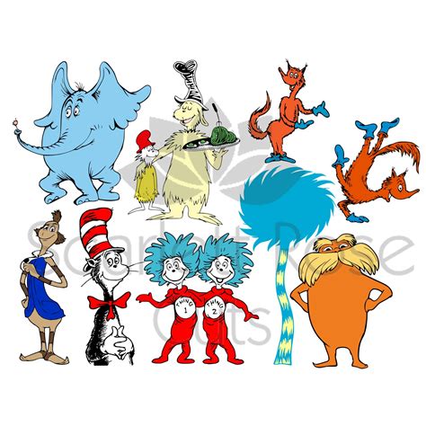 The Cat In The Hat Svg Dr Seuss Characters Set By ScarlettRoseCuts