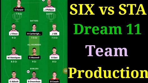 Six Vs Sta Dream11 Prediction Six Vs Sta Dream11 Prediction Today