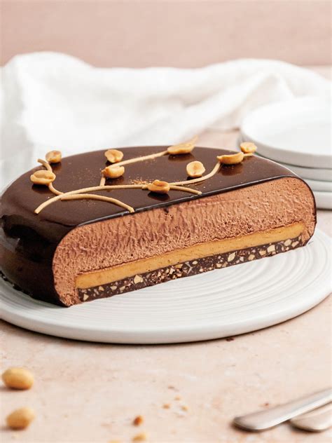 Peanut Butter Dark Chocolate Mousse Cake Julie Marie Eats