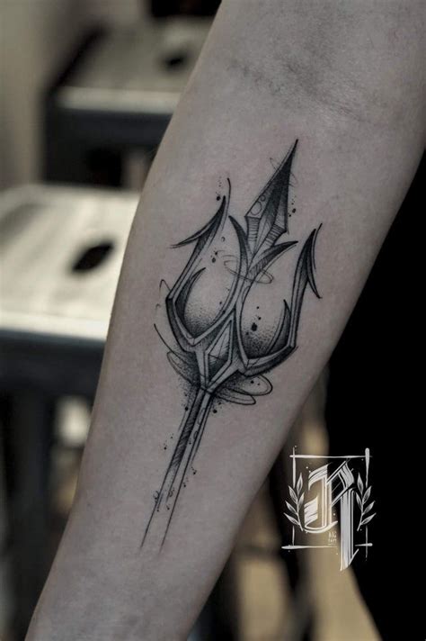 First Tattoo Poseidons Trident Done By Rod Erinoff At La Planque