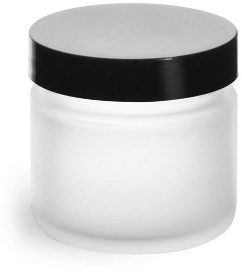 Sks Bottle And Packaging 2 Oz Frosted Glass Straight Sided Jars W White Lined Caps