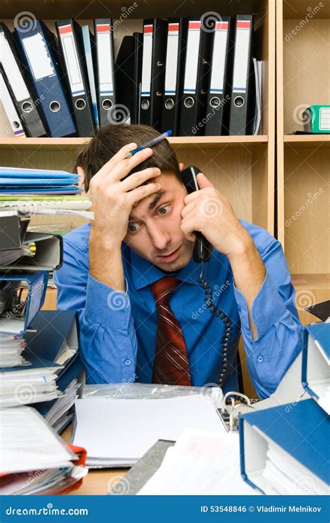 Office Worker Overworked Stock Photo Image Of Businessman 53548846