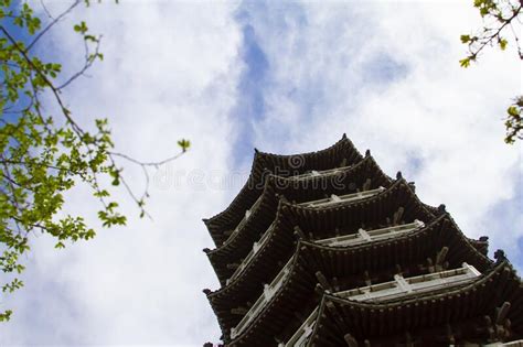 Chinese Architecture Pavilion Tower Antique Building and Sky Stock ...