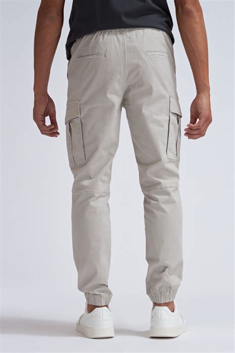 Pantal N Cargo Jogger Gris Claro Bas Basic Simple