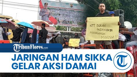 BREAKING NEWS Pakai Payung Jaringan HAM Sikka Gelar Aksi Damai Untuk