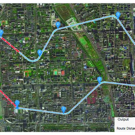 Schematic diagram of the output result of the route planning software ...