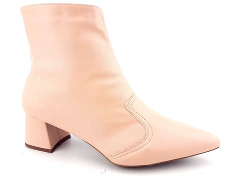 Bota Napa Nude Cano Curto Bico Fino Ceci Cal Ados Atacado De Cal Ados