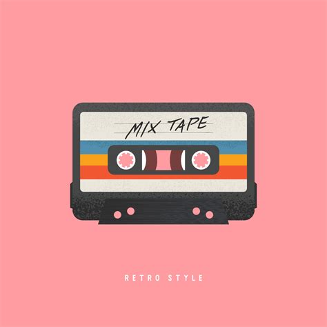 Cassette with retro label as vintage object for 80s revival mix tape ...