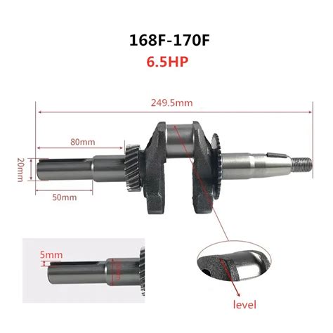 Crankshaft Power Tool Accessories 5 5hp 6 5hp 20mm Type 168f Gx160