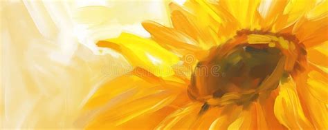 Yellow Sunflower Painting on White Background Stock Photo - Image of ...