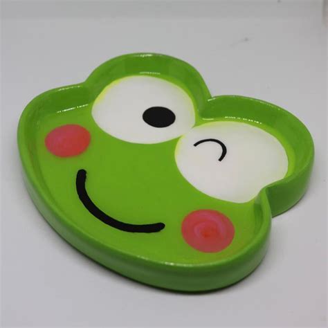 Cute Frog Jewelry Tray Handmade With Clay Acrylic Depop In 2024 Diy Clay Crafts Clay