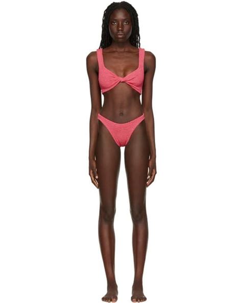 Hunza G Synthetic Juno Bikini In Fuchsia Pink Lyst Canada