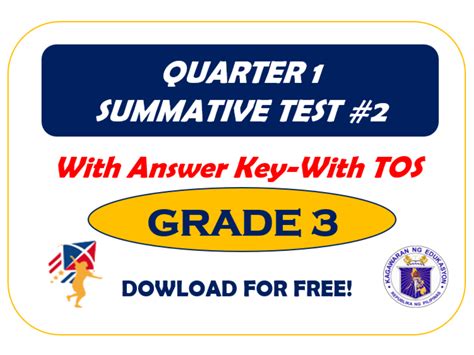 Summative Test 2 ~ Grade 3 Quarter 1 ~ All Subjects With Tos Deped K 12 File Share