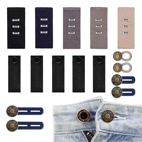 16PCS Waistband Extender Retractable Button Extender for Trousers ...
