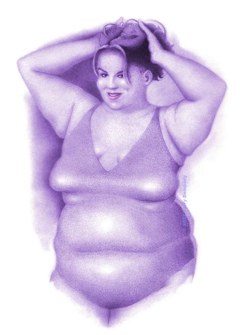 Bbw With Hands In Hair Lavender Drawing By Larry Dempsey Fine Art