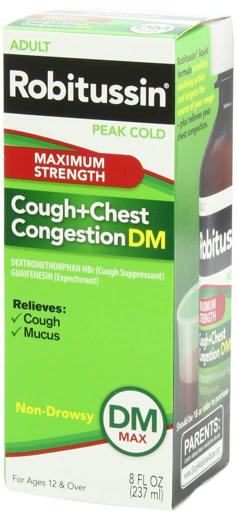 Robitussin Dm Adult Maximum Strength Non Drowsy Cough And Chest