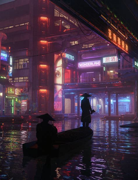 Cyberpunk Digital Digital Art Artwork Neon City Street Concept Art ...