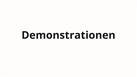 How To Pronounce Demonstrationen YouTube