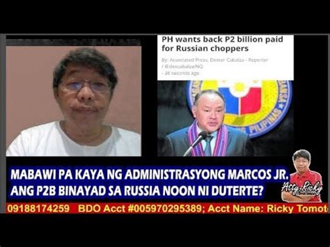 Mabawi Pa Kaya Ng Administrasyong Marcos Jr Ang P B Binayad Sa Russia