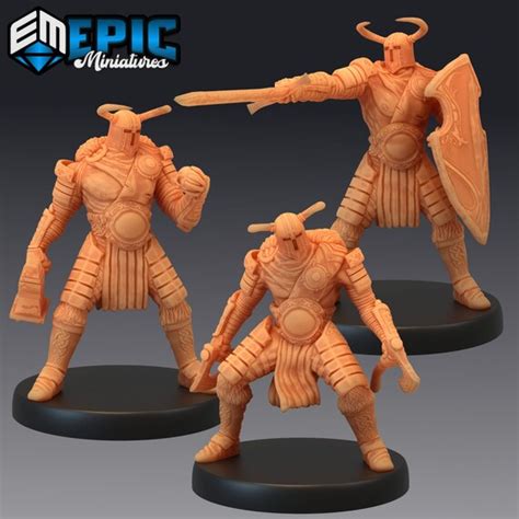 Helmed Barbarian Miniature High Quality Tabletop RPG 3D Etsy