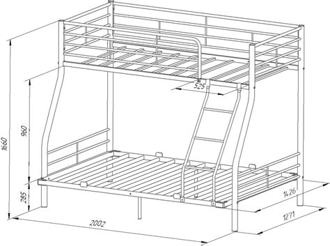 Двухъярусные кровати размеры схемы 81 фото