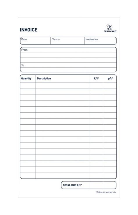 Challenge Duplicate Invoice Without Vat Book Carbonless Sets X