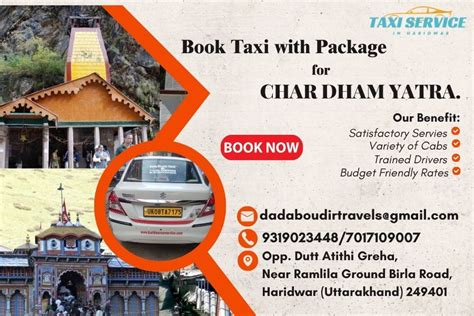 Book Taxi With Package For Char Dham Yatra Taxi Service In Haridwar