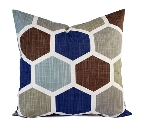 Amazon Blue Pillow Cover Blue And Brown Pillow Geometric