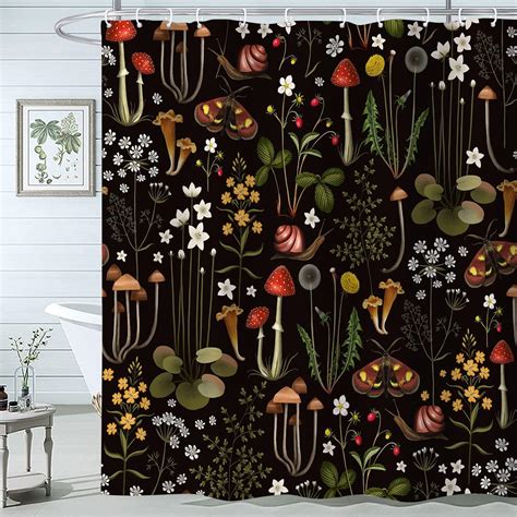 Amazon Wathon Vintage Botanical Shower Curtain Plants Herbs