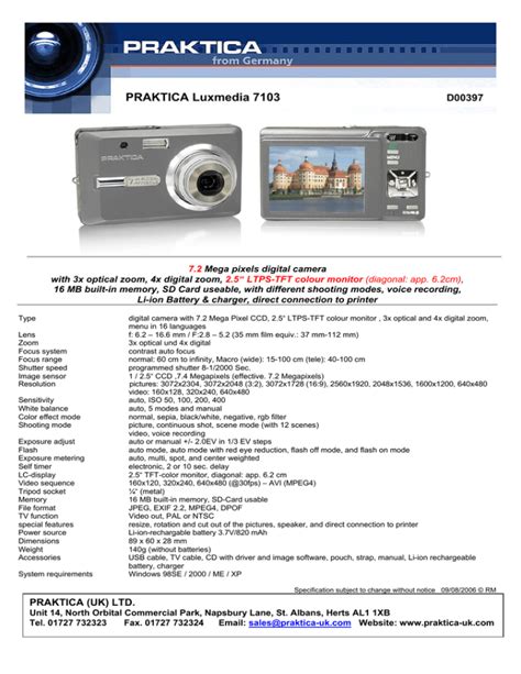 Praktica D00397 Digital Camera User Manual | Manualzz