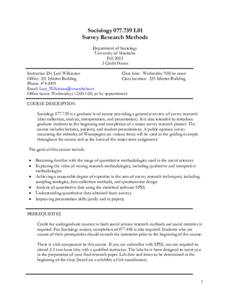 (PDF) Sociology 077.739 L01 Survey Research Methods | Lori Wilkinson ...