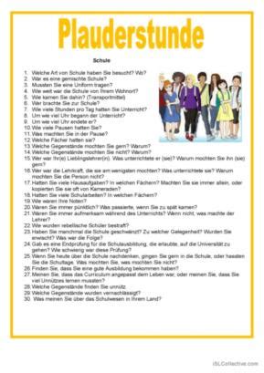 Plauderstunde Deutsch Daf Arbeitsbl Tter Pdf Doc