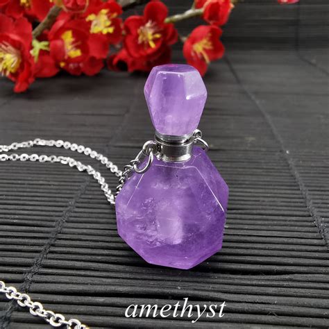 Natural Quartz Crystal Perfume Bottle Gemstone Perfume Etsy